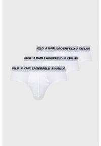 Karl Lagerfeld slipy (3-pack) męskie kolor biały. Kolor: biały. Materiał: bawełna