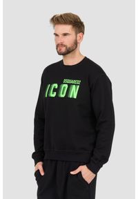 DSQUARED2 Czarna męska bluza Icon Blur Cool Fit Crewneck, Rozmiar XL. Kolor: czarny