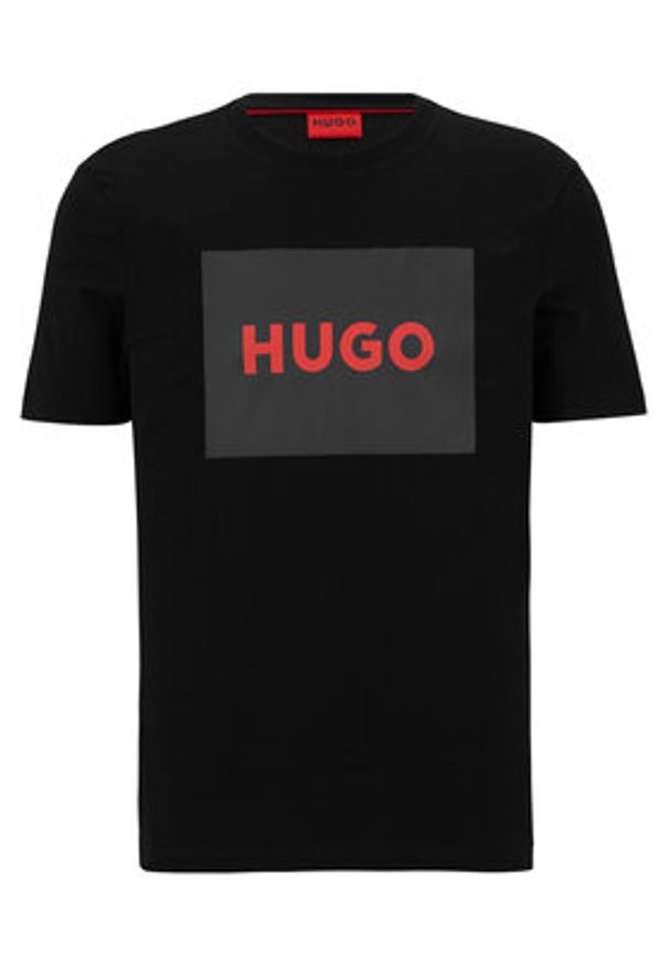 Hugo T-Shirt Dulive222 50467952 Czarny Regular Fit. Kolor: czarny. Materiał: bawełna