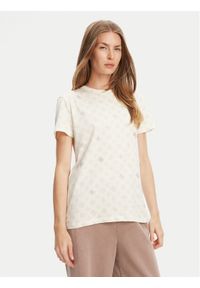 Guess T-Shirt V5YI04 I3Z14 Écru Regular Fit. Materiał: bawełna