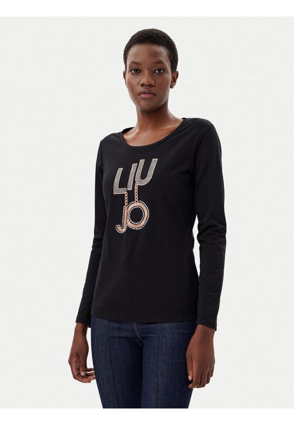 Liu Jo Sport Bluzka TF4206 JS088 Czarny Regular Fit. Kolor: czarny. Materiał: bawełna. Styl: sportowy