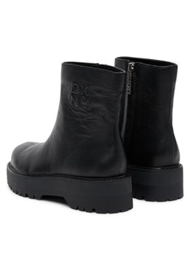DKNY Botki Binyamin K3529944 Czarny. Kolor: czarny. Materiał: skóra
