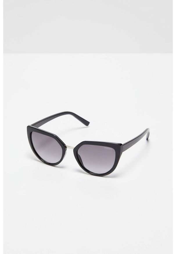 MOODO - Okulary przeciwsłoneczne z oprawkami o kocim kształcie czarne. Kolor: czarny. Materiał: akryl. Wzór: jednolity, gładki