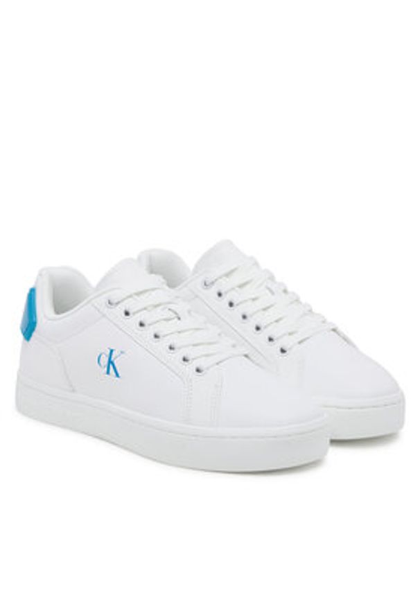 Calvin Klein Jeans Sneakersy Classic Cupsole Ru Patch Lth Wn YW0YW01845 Biały. Kolor: biały. Materiał: skóra