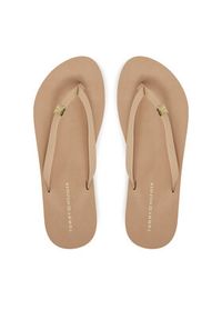 TOMMY HILFIGER - Tommy Hilfiger Japonki Elevated Chic Beach Sandal FW0FW08523 Beżowy. Kolor: beżowy. Materiał: skóra #5