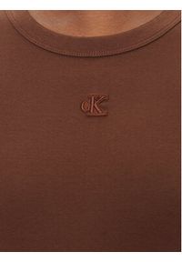 Calvin Klein Jeans Sukienka codzienna LV047C240G Brązowy Slim Fit. Okazja: na co dzień. Kolor: brązowy. Materiał: bawełna. Typ sukienki: proste. Styl: casual