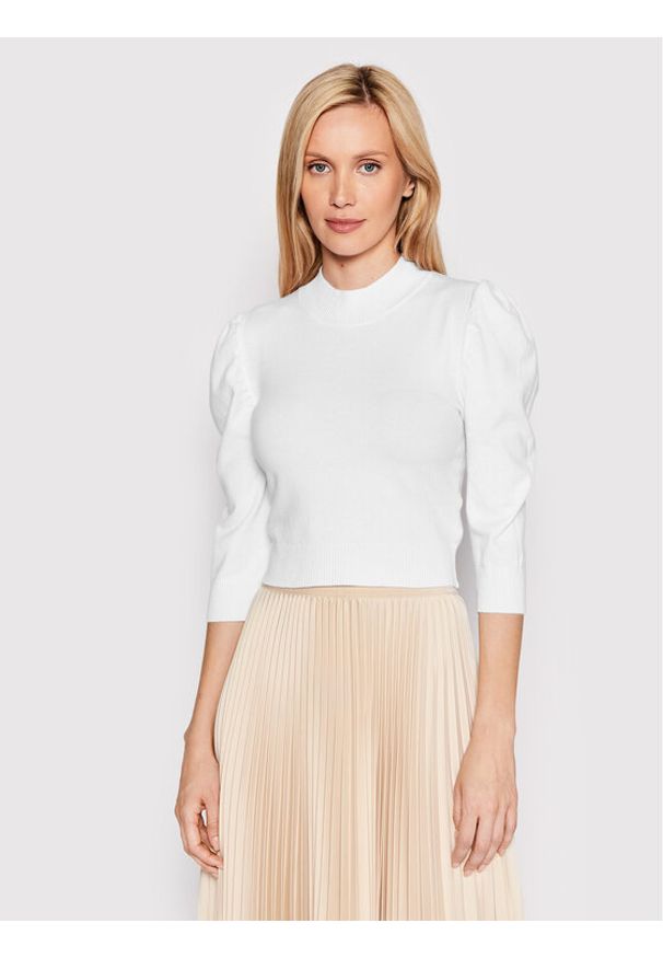 Glamorous Sweter AC3084 Biały Regular Fit. Kolor: biały. Materiał: wiskoza