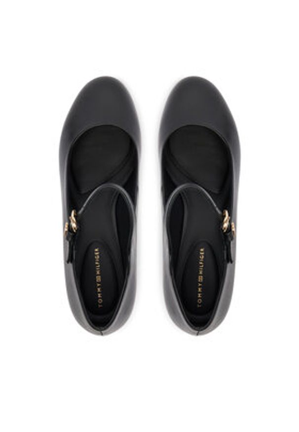 TOMMY HILFIGER - Tommy Hilfiger Czółenka Heeled Maryjane Buckle FW0FW09347 Czarny. Kolor: czarny. Materiał: skóra
