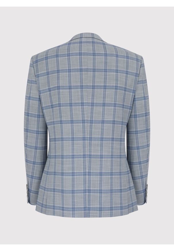 Pako Lorente - PAKO LORENTE – Szara marynarka garniturowa w niebiesko-białą kratę. Kolor: wielokolorowy, niebieski, szary, biały. Materiał: wiskoza. Sezon: wiosna, lato