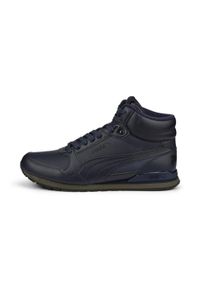 Buty do chodzenia męskie Puma ST Runner V3 Mid L. Wysokość cholewki: za kostkę. Zapięcie: sznurówki. Kolor: niebieski. Materiał: guma, syntetyk, materiał. Szerokość cholewki: normalna. Sport: turystyka piesza