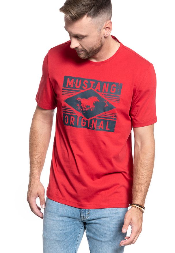 Mustang - MUSTANG T SHIRT Alex C Print CHILI PEPPER 1010695 7189. Kolor: czerwony. Wzór: nadruk