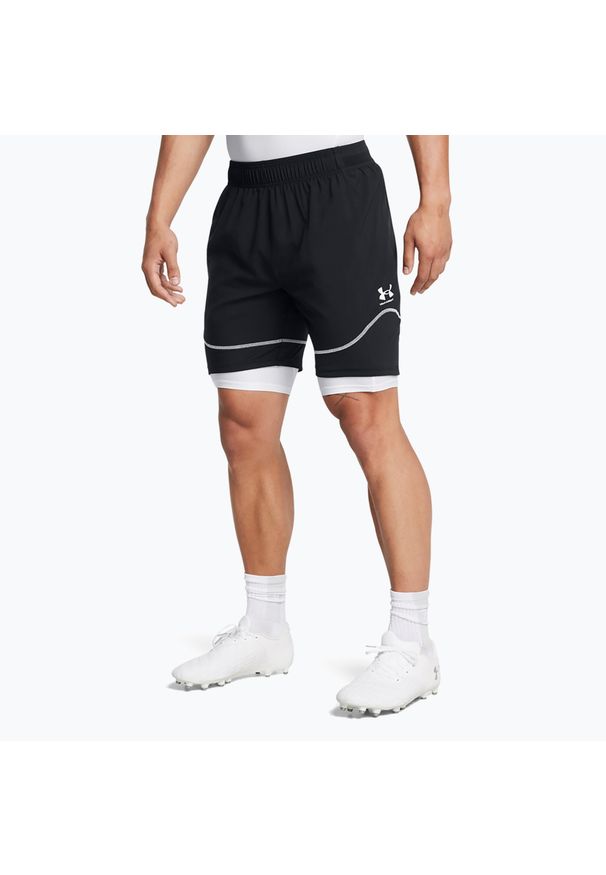 Spodenki piłkarskie męskie Under Armour Challenger Pro Train. Kolor: czarny. Długość: krótkie. Sezon: lato. Sport: piłka nożna