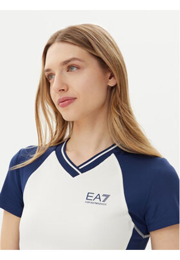 EA7 Emporio Armani Koszulka techniczna 7W000199 AF13282 M0058 Biały Regular Fit. Kolor: biały. Materiał: syntetyk