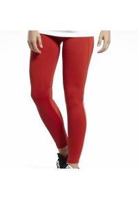 Legginsy sportowe damskie Reebok Lux Bold. Kolor: czerwony. Materiał: poliester