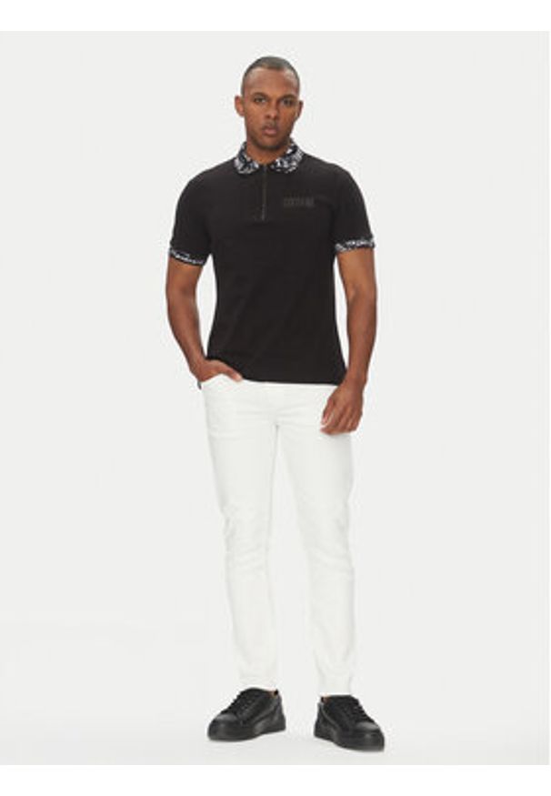 Versace Jeans Couture Polo 78GAGT02 Czarny Regular Fit. Typ kołnierza: polo. Kolor: czarny. Materiał: bawełna