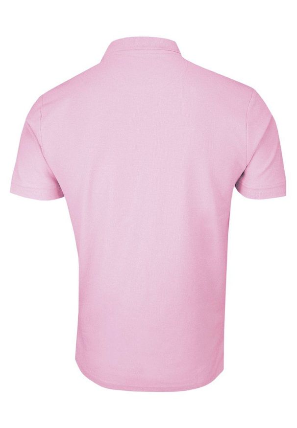 Różowy t-shirt Adriano Guinari krótki, polo, na co dzień