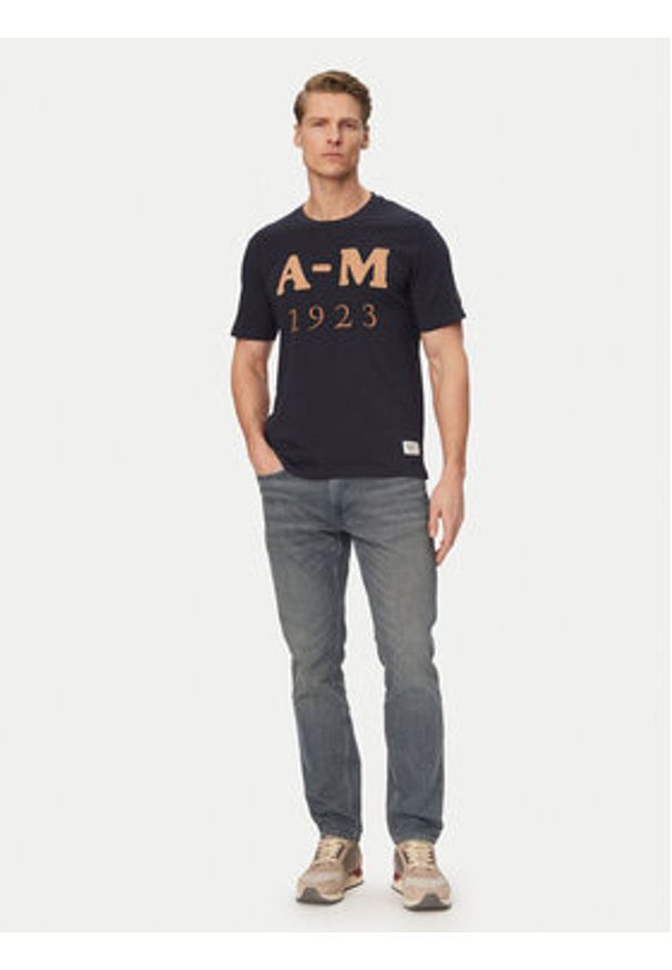 Aeronautica Militare T-Shirt 261TS2526UJ00686 Granatowy Regular Fit. Kolor: niebieski. Materiał: bawełna