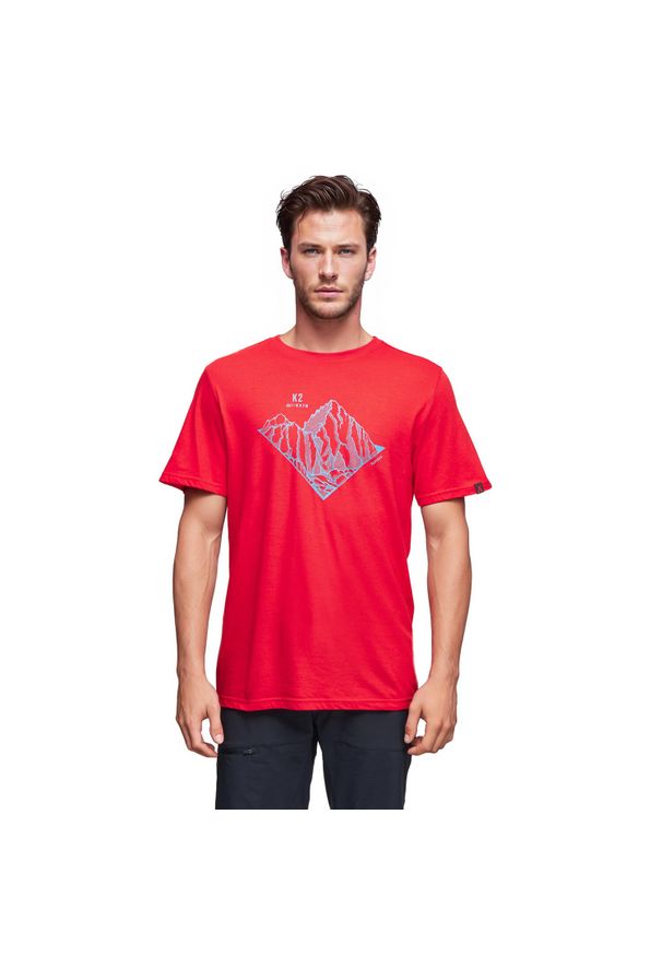Koszulka turystyczna męska z krótkim rękawem Alpinus Skilbrum. Kolor: czerwony. Materiał: bawełna. Długość rękawa: krótki rękaw. Długość: krótkie