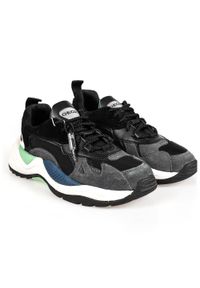Geox Sneakersy "T02 A" | T94BUA 02214 | T02 A | Kobieta | Czarny, Zielony. Kolor: zielony, wielokolorowy, czarny. Materiał: materiał, skóra #1