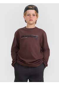 4f - 4F Longsleeve regular z nadrukiem chłopięcy - brązowy 128 (7-8 lat). Okazja: na co dzień. Kolor: brązowy. Materiał: jersey, bawełna, materiał. Długość rękawa: długi rękaw. Długość: długie. Wzór: nadruk. Sezon: lato. Styl: casual, klasyczny, sportowy #1