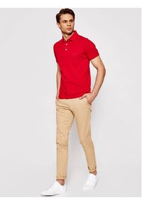 TOMMY HILFIGER - Tommy Hilfiger Polo 1985 MW0MW17771 Czerwony Slim Fit. Typ kołnierza: polo. Kolor: czerwony. Materiał: bawełna #3