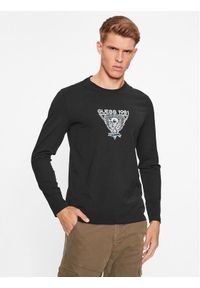 Guess Longsleeve M3BI33 J1314 Czarny Slim Fit. Kolor: czarny. Materiał: bawełna. Długość rękawa: długi rękaw