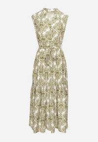 Born2be - Zielona Wiskozowa Sukienka Bez Rękawów z Wiązanym Paskiem Filimea. Okazja: na co dzień. Typ kołnierza: dekolt w kształcie V. Kolor: zielony. Materiał: wiskoza. Długość rękawa: bez rękawów. Typ sukienki: proste. Styl: casual, elegancki #5