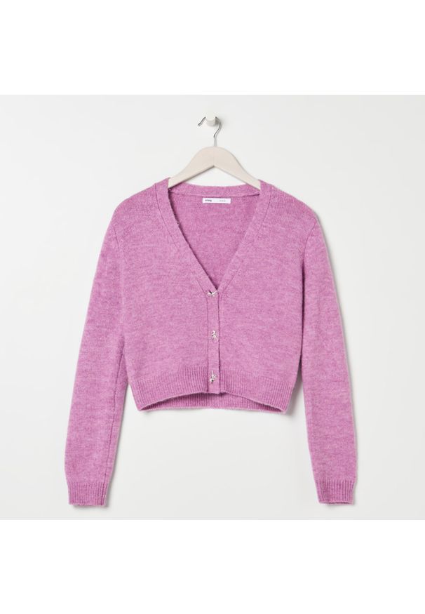 Sinsay - Rozpinany sweter - Różowy. Kolor: różowy