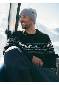 4f - 4F Sweter regular z wełną męski - czarny XL. Okazja: na co dzień. Kolor: czarny. Materiał: wełna. Długość rękawa: raglanowy rękaw. Styl: casual #1