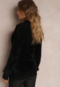 Renee - Czarny Sweter Wełniany Merrill. Kolor: czarny. Materiał: wełna, materiał. Długość rękawa: długi rękaw. Długość: długie. Styl: klasyczny