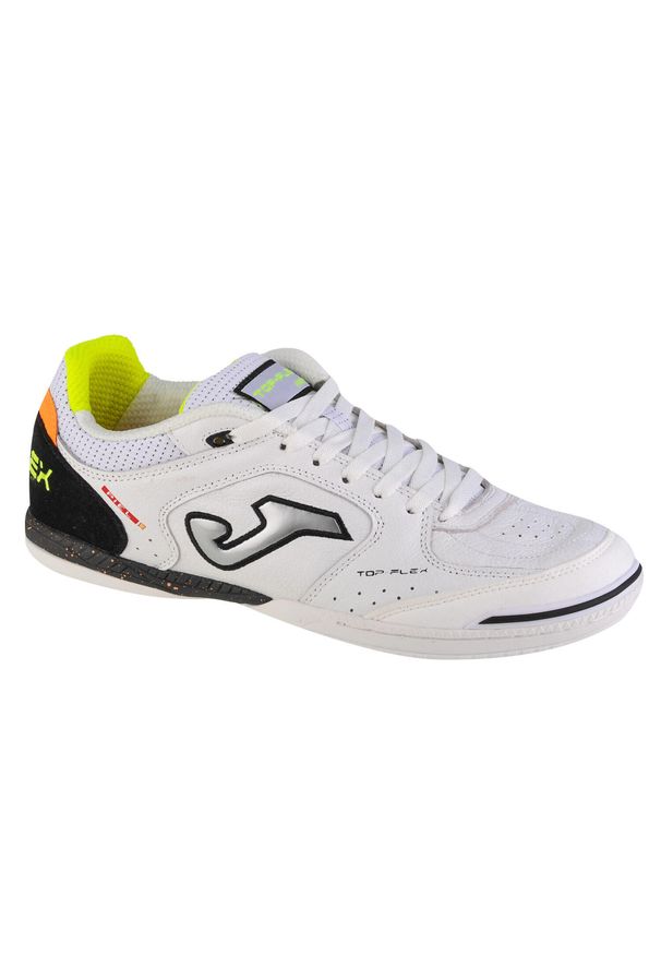 Buty halowe - halówki męskie, Joma Top Flex 2342 IN. Kolor: biały. Materiał: skóra. Sport: piłka nożna
