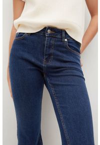 mango - Mango jeansy Flare damskie high waist. Stan: podwyższony. Kolor: turkusowy