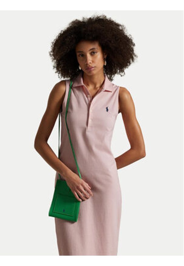 Polo Ralph Lauren Sukienka codzienna 211968292003 Różowy Regular Fit. Okazja: na co dzień. Typ kołnierza: polo. Kolor: różowy. Materiał: bawełna. Typ sukienki: proste. Styl: casual