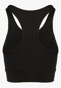 Born2be - Czarny Biustonosz Top Sportowy z Elastycznego Materiału Revettia. Okazja: na co dzień. Kolor: czarny. Materiał: materiał. Styl: sportowy