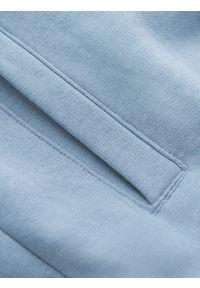 Ombre Clothing - Męskie spodnie dresowe typu jogger - niebieskie V7. Okazja: na co dzień. Kolor: niebieski. Materiał: dresówka. Wzór: aplikacja. Styl: casual