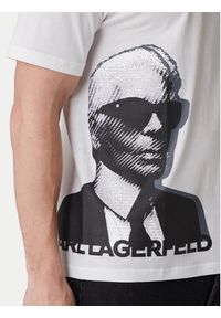 Karl Lagerfeld - KARL LAGERFELD T-Shirt 755170 562251 Biały Loose Fit. Typ kołnierza: dekolt w karo. Kolor: biały. Materiał: bawełna #5