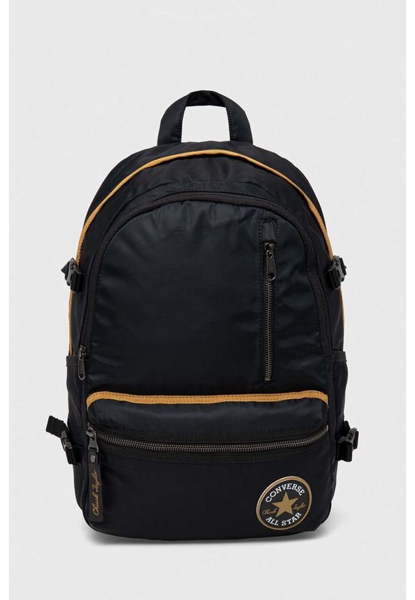 Converse plecak kolor czarny duży gładki. Kolor: czarny. Wzór: gładki