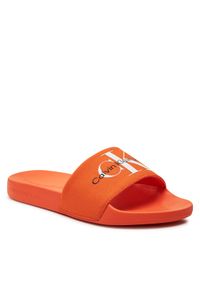 Calvin Klein Jeans Klapki Slide Monogram Co YM0YM00061 Pomarańczowy. Kolor: pomarańczowy