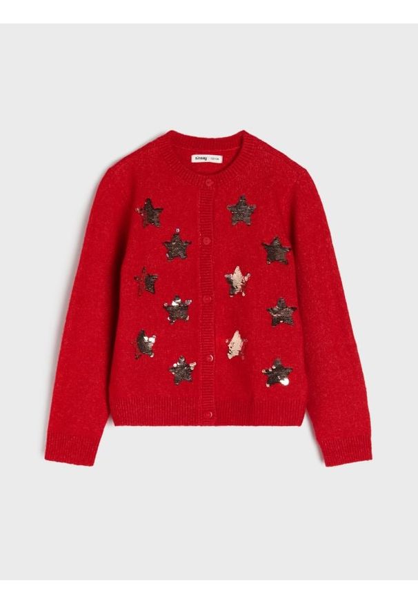 Sinsay - Sweter z motywem świątecznym - czerwony. Kolor: czerwony. Styl: wizytowy