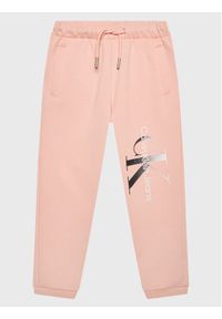 Calvin Klein Jeans Spodnie dresowe Gradient Monogram IG0IG01697 Różowy Relaxed Fit. Kolor: różowy. Materiał: bawełna. Wzór: gradientowy