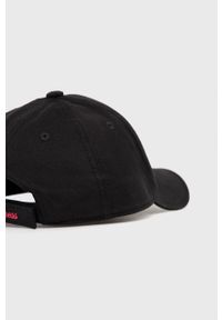 Guess Czapka bawełniana dziecięca kolor czarny z aplikacją. Kolor: czarny. Materiał: bawełna. Wzór: aplikacja #2