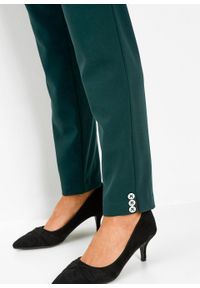 Spodnie ze stretchem bonprix głęboki zielony. Kolor: zielony. Materiał: poliester, materiał, wiskoza, elastan #3