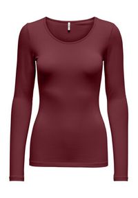 only - ONLY Bluzka Live Love 15204712 Bordowy Stretch Fit. Kolor: czerwony. Materiał: bawełna #8