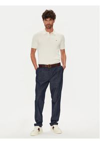 TOMMY HILFIGER - Tommy Hilfiger Polo MW0MW40701 Beżowy Regular Fit. Typ kołnierza: polo. Kolor: beżowy. Materiał: bawełna #4