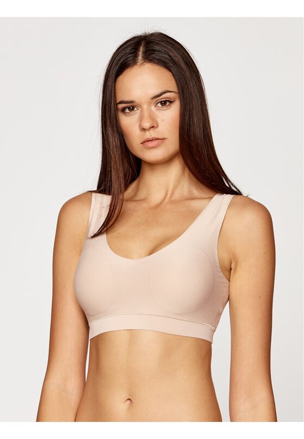 Chantelle Biustonosz top Soft Stretch C16A10 Beżowy. Kolor: beżowy. Materiał: syntetyk