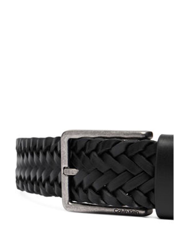 Calvin Klein Pasek Męski Warmth Buckle 35Mm LV04D7053G Czarny. Kolor: czarny. Materiał: skóra