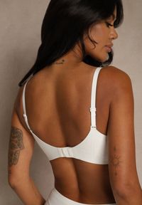 Renee - Biały Gładki Biustonosz o Klasycznym Fasonie Amanei. Kolor: biały. Wzór: gładki #7