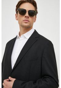 BOSS marynarka z domieszką wełny kolor czarny. Okazja: na co dzień. Kolor: czarny. Materiał: wełna. Styl: casual, klasyczny #7