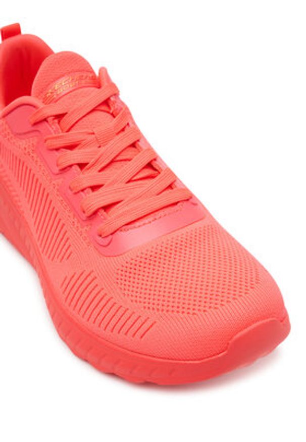 skechers - Skechers Sneakersy Bobs Squad Chaos-Cool Rythms 117216/NCOR Koralowy. Kolor: pomarańczowy. Materiał: materiał