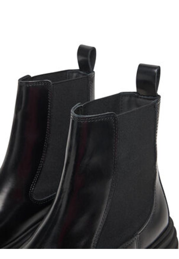 TOMMY HILFIGER - Tommy Hilfiger Sztyblety Shiny FW0FW09042 Czarny. Kolor: czarny. Materiał: skóra